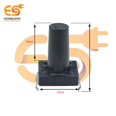 12 x 14 x 20mm Black color tactile momentary push button switches pack of 10pcs